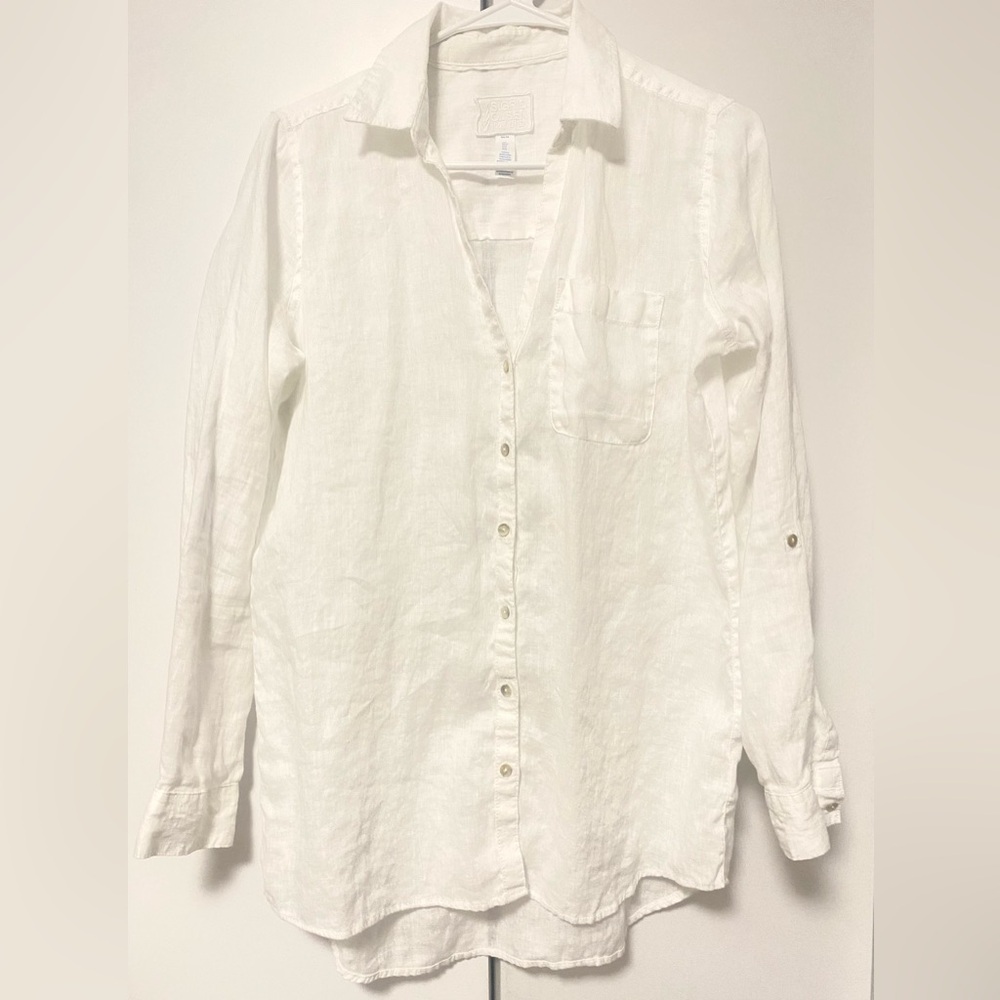 Sigrid Olsen white Button-Up Blouse